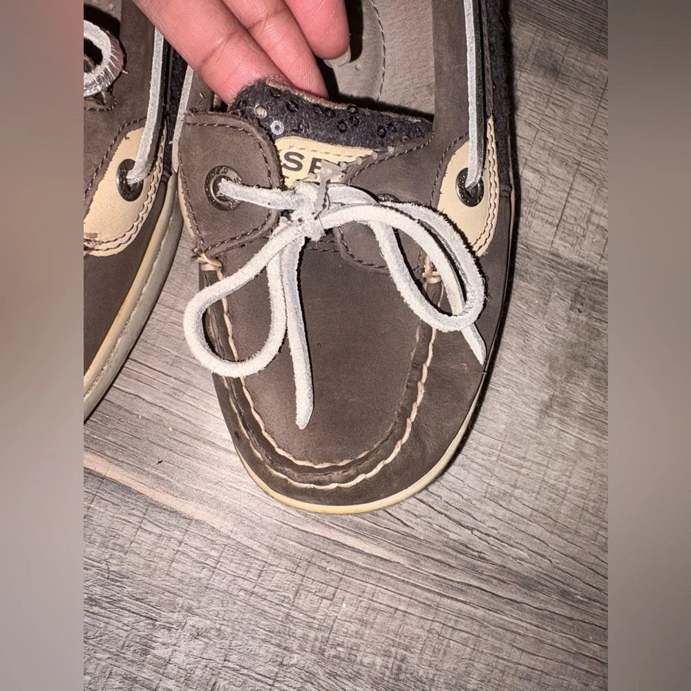 PERRY top SIDER boat shoes size  7 brown sequin women’s